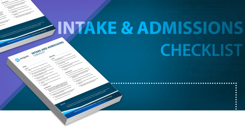 Intake and Admissions Checklist